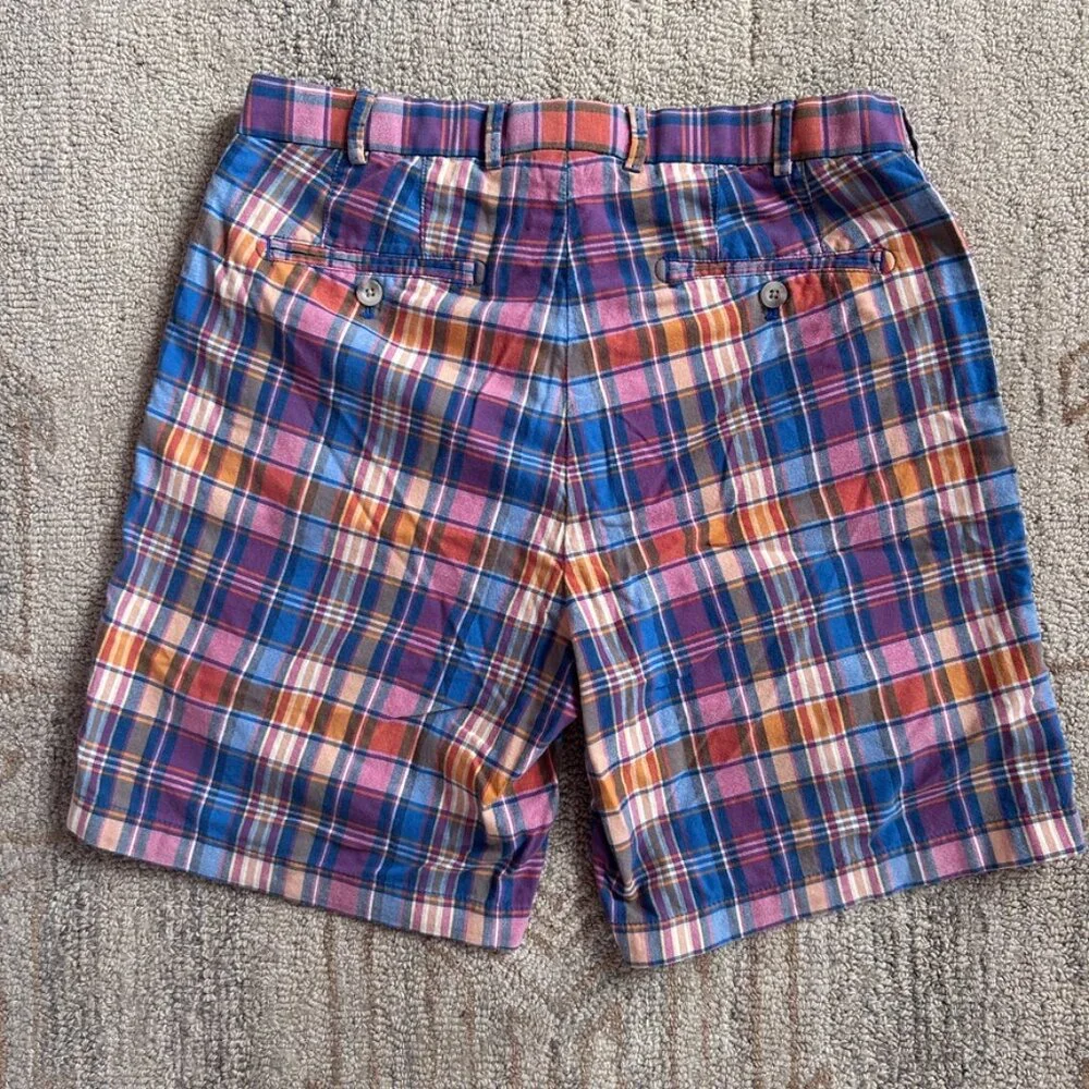 Peter Millar Plaid Cotton Shorts Preppy Golf Club Summer Men 32